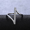 Brass Micro Pave Clear Cubic Zirconia Finger Rings for Women WG82572-05-3