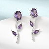Brass Micro Pave Cubic Zirconia Stud Earrings KK-CBA8324-20P-5