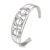 Non-Tarnish 304 Stainless Steel Hollow Open Cuff Bangles BJEW-Q348-03P-06-1