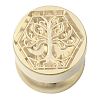 Golden Tone Round Wax Seal Brass Stamp Heads AJEW-M040-01G-Q-2