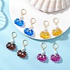 4 Pairs Crab Handmade Lampwork Enamel Leverback Earrings EJEW-TA00765-1