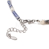 Natural Blue Spot Jasper & Pearl & Crystal Rhinestone Beaded Necklace for Women NJEW-JN04209-01-4
