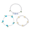 3Pcs 3 Colors Acrylic Charms Bracelets Sets for Women BJEW-TA00577-03-4