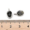 Natural Mixed Gemstone Chip 304 Stainless Steel Oval Charms KK-P300-10P-3