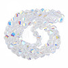 Electroplate Transparent Glass Beads Strands EGLA-N002-39-C02-2