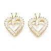 Brass Micro Pave clear Cubic Zirconia Pendants ZIRC-N039-178-NF-1