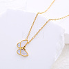 Stainless Steel Pave Natural White Shell Butterfly Pendant Necklaces for Women YH3028-2-2