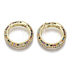 Brass Micro Pave Cubic Zirconia Spring Gate Rings ZIRC-S066-027-NF-1
