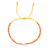 Bohemian Style Adjustable Faux Pearl & Glass Seed Bead Braided Bead Bracelets for Women OE9655-4-1
