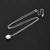 925 Sterling Silver Pave Clear Cubic Zirconia & Crystal Rhinestone Square Pendant Necklaces NJEW-T018-60P-1