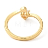 Rack Plating Brass Heart Open Cuff Ring with Clear Cubic Zirconia RJEW-Z014-02G-2