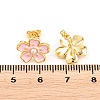 Flower Brass Enamel Stud Earrings EJEW-T051-08A-4