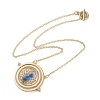 Rotated Hourglass Flat Round Alloy Pendant Necklaces for Women NJEW-G131-01E-2