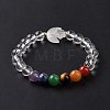 Moon and Star Natural Quartz Crystal & Mixed Gemstone Beaded Bracelets for Women G-G997-B09-3