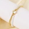 Brass Multi-strand Bracelets BJEW-M056-09G-05-2