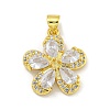 Rack Plating Brass Micro Pave Cubic Zirconia Pendants KK-G513-93G-02-1