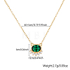 Green Cubic Zirconia Oval Pendant Necklaces FU4780-1-3