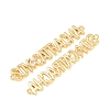 Brass Pave Clear Cubic Zirconia Connector Charm KK-F931-25G-2