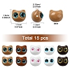 15Pcs 3 Colors Opaque Acrylic with Resin Beads OACR-YW0001-99-2