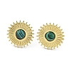 Ion Plating(IP) Real 18K Gold Plated 304 Stainless Steel Flat Round Stud Earrings EJEW-Z042-04E-1