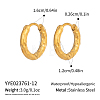 304 Stainless Steel Hammered Hoop Earrings KB6800-2-1