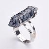 Natural Snowflake Obsidian Finger Rings RJEW-P120-A05-2