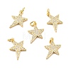 Brass Micro Pave Cubic Zirconia Pendants KK-E015-14G-1