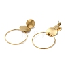 304 Stainless Steel Ring Dangle Stud Earrings for Women EJEW-Q781-29G-2