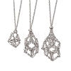 3Pcs 3 Sizes 304 Stainless Steel Singapore Chain Macrame Pouch Necklace Making NJEW-JN05070-01-1