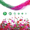 6 Styles Gradient Color Transparent Painted Glass Beads Strands DGLA-YW0001-28X-1