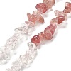 Natural Quartz Crystal & Strawberry Quartz Beads Strands G-L610-A26-01-1