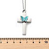 304 Stainless Steel Enamel Butterfly Cross Pendant Urn Ashes Necklaces NJEW-K393-03P-6