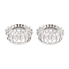 Crown Brass Clear Cubic Zirconia European Beads KK-B186-10P-1