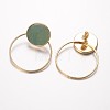 Natural Green Aventurine Ear Studs EJEW-G146-C02-2