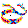 Cotton Braided Rhombus Pattern Cord Bracelet FIND-PW0013-003A-22-1