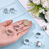 4 Pairs Stainless Steel Round Stud Earring Findings STAS-BBC0011-02-3