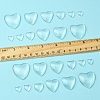 48Pcs 6 Styles Transparent Heart Glass Cabochons GGLA-FS0001-07-5