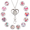 DIY Interchangeable Dome Office Lanyard ID Badge Holder Necklace Making Kit DIY-SC0021-97E-1