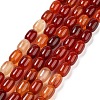 Barrel Shaped Gemstone Dyed Natural Red Agate Stone Beads Strands G-S114-05-2