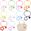 10Pcs 10 Colors Star & Bell Acrylic & Alloy Pendant Decorations HJEW-BBC0001-40A-7