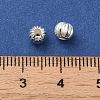 925 Sterling Silver Corrugated Round Spacer Beads STER-K178-01A-S-3