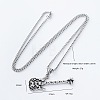 Vintage 304 Stainless Steel Flame Rock Guitar Pendant Necklaces for Men and Women PN9631-5