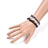 Chips Natural Cordierite & Quartz Crystal & Obsidian Beaded Stretch Bracelets Sets X-BJEW-JB05332-03-4