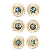 Paua Shell & Brass Stud Earrings for Women EJEW-JE07473-4