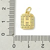 Rack Plating Brass Micro Pave Clear Cubic Zirconia Charms KK-G501-01H-G-3