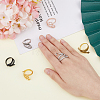 5pcs 5 style Alloy Octopus Tentacle Open Cuff Rings Set RJEW-FH0001-01-3