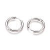 Tarnish Resistant 202 Stainless Steel Huggie Hoop Earrings A-EJEW-F111B-19mm-P-2