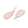 Natural Rose Quartz Teardrop Dangle Earrings EJEW-G331-01G-01-4