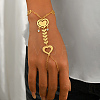 Vintage Heart & Leaf Brass Finger Ring Bracelets XK2544-2-4