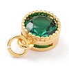 Real 18K Gold Plated Brass Inlaid Cubic Zirconia Charms ZIRC-L100-081G-01-4